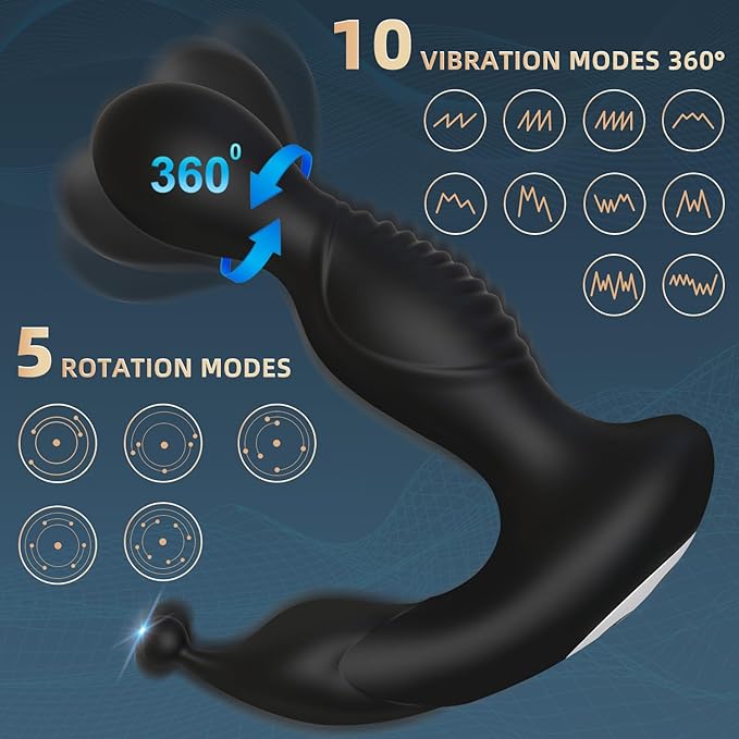 Catking® Sex Toys Remote Control Rotating Anal Vibrator with 50 Vibration Modes