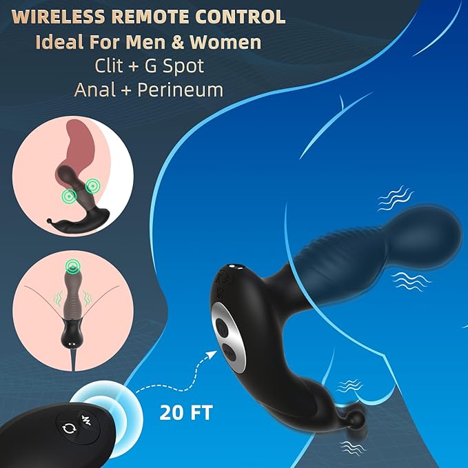 Catking® Sex Toys Remote Control Rotating Anal Vibrator with 50 Vibration Modes