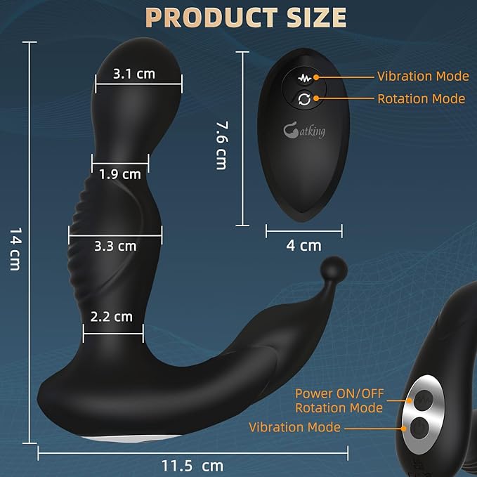 Catking® Sex Toys Remote Control Rotating Anal Vibrator with 50 Vibration Modes